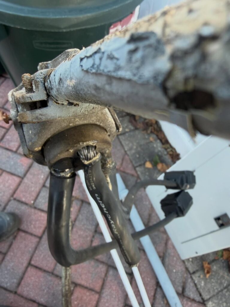 Service entry needing an electrical inspection